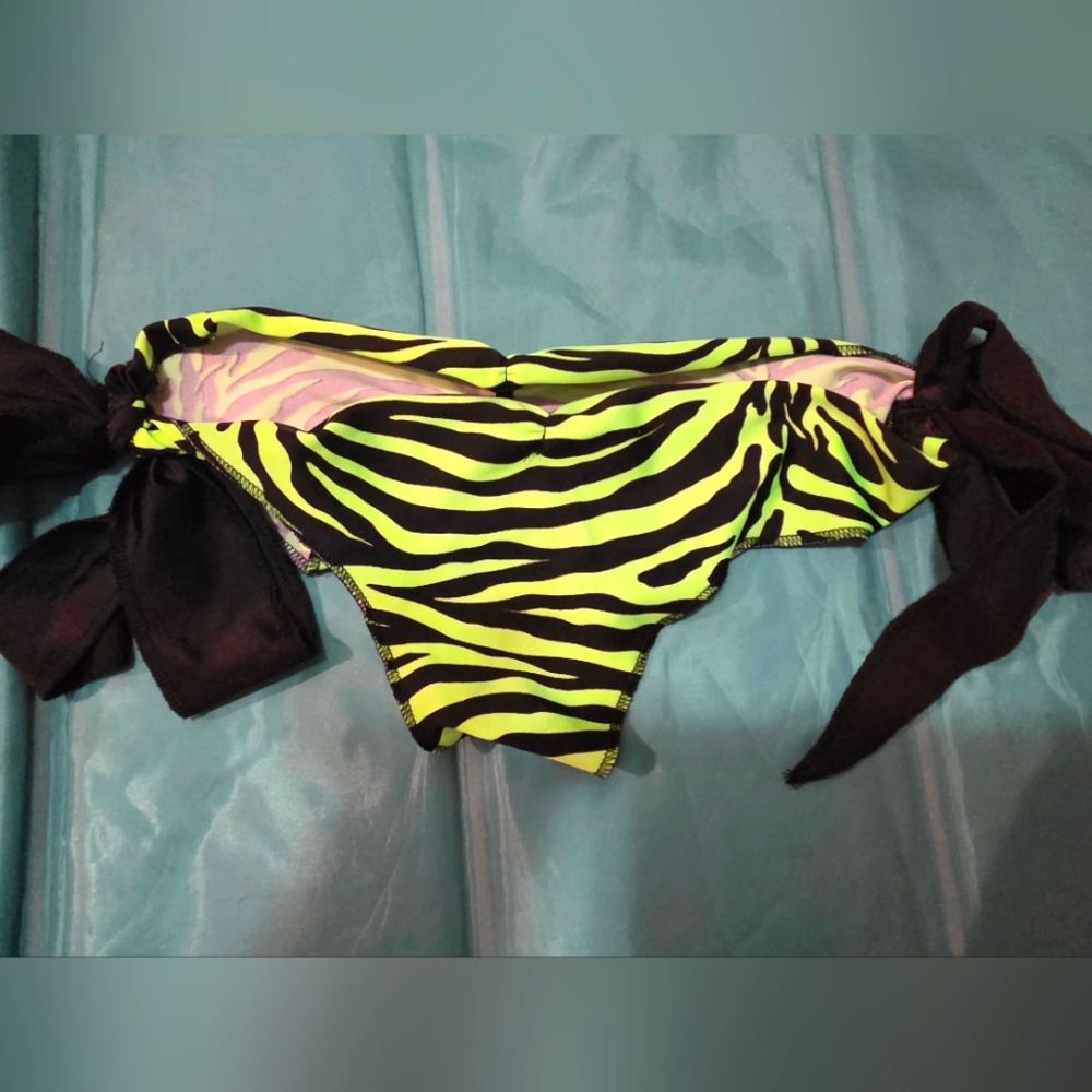 Neon Zebra Print Bikini Bottoms